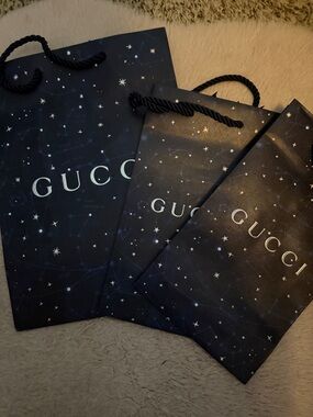 Gucci Navy Starry Constellation Shopping Bags - Set